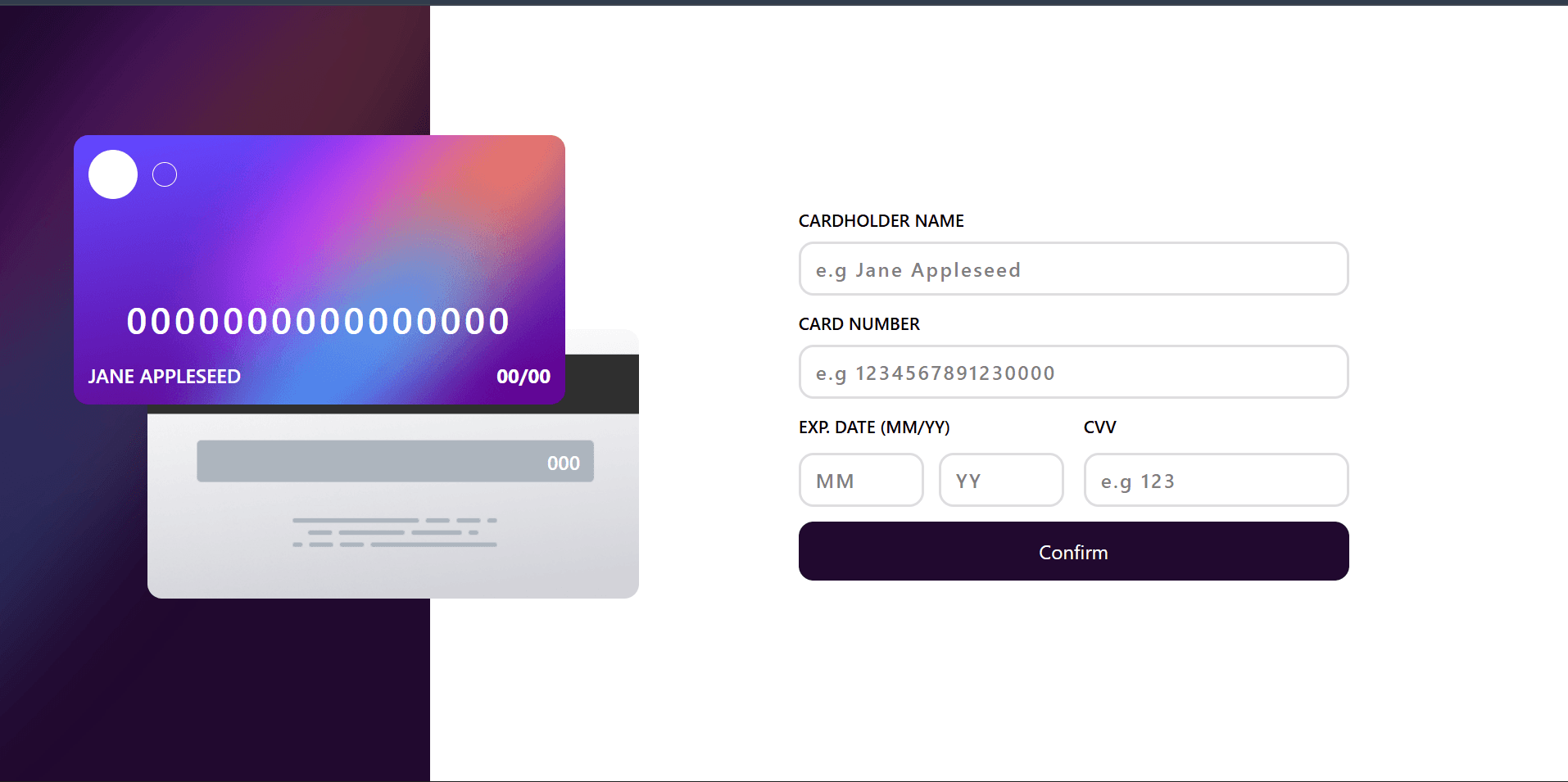 Interactive Card Form - Frontend Challenge Case Study
